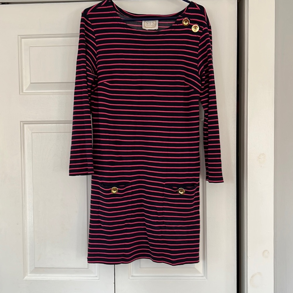 Navy and Pink Sail to Sable Dress